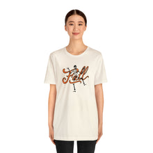 Load image into Gallery viewer, Fall with Skeleton Happy Halloween Unisex Jersey Halloween Pumpkin Face Short Sleeve Tee
