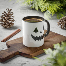 Load image into Gallery viewer, Halloween Pumpkin Face Mug, Colorful Handle accent, Pumpkin Treats, Coffee, Cozy Halloween Day 11oz