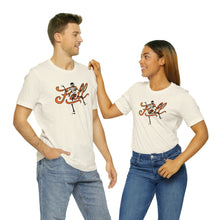 Load image into Gallery viewer, Fall with Skeleton Happy Halloween Unisex Jersey Halloween Pumpkin Face Short Sleeve Tee
