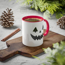 Load image into Gallery viewer, Halloween Pumpkin Face Mug, Colorful Handle accent, Pumpkin Treats, Coffee, Cozy Halloween Day 11oz