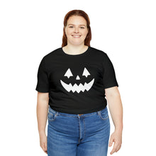 Load image into Gallery viewer, Pumpkin Face Happy Halloween Unisex Jersey Halloween Pumpkin Face Short Sleeve Tee