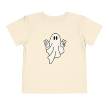 Load image into Gallery viewer, Ghost Peace Sign Halloween Shirt, Spooky Kids Shirt, Halloween Toddler T-Shirt, Cute Ghost T-Shirt, Spooky Season Kids Tees