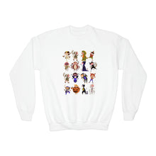 Load image into Gallery viewer, Halloween Characters Youth Crewneck Sweatshirt