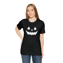 Load image into Gallery viewer, Pumpkin Face Happy Halloween Unisex Jersey Halloween Pumpkin Face Short Sleeve Tee