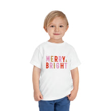 Load image into Gallery viewer, Merry + Bright Kids Holiday T Shirt