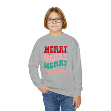 Load image into Gallery viewer, Merry Merry Merry Youth Crewneck Sweatshirt