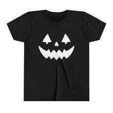 Load image into Gallery viewer, Halloween Pumpkin Face Youth Short Sleeve Tee