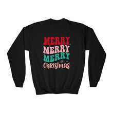 Load image into Gallery viewer, Merry Merry Merry Youth Crewneck Sweatshirt