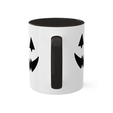 Load image into Gallery viewer, Halloween Pumpkin Face Mug, Colorful Handle accent, Pumpkin Treats, Coffee, Cozy Halloween Day 11oz