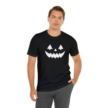 Load image into Gallery viewer, Pumpkin Face Happy Halloween Unisex Jersey Halloween Pumpkin Face Short Sleeve Tee