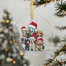 Load image into Gallery viewer, Puppy in Santa Hat Acrylic Ornaments