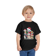 Load image into Gallery viewer, Puppy Christmas in Santa Hats Kids Holiday T Shirt
