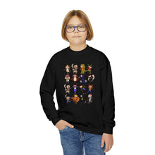 Load image into Gallery viewer, Halloween Characters Youth Crewneck Sweatshirt