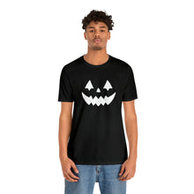 Load image into Gallery viewer, Pumpkin Face Happy Halloween Unisex Jersey Halloween Pumpkin Face Short Sleeve Tee