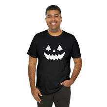 Load image into Gallery viewer, Pumpkin Face Happy Halloween Unisex Jersey Halloween Pumpkin Face Short Sleeve Tee