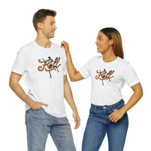 Load image into Gallery viewer, Fall with Skeleton Happy Halloween Unisex Jersey Halloween Pumpkin Face Short Sleeve Tee