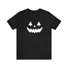 Load image into Gallery viewer, Pumpkin Face Happy Halloween Unisex Jersey Halloween Pumpkin Face Short Sleeve Tee