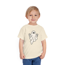 Load image into Gallery viewer, Ghost Peace Sign Halloween Shirt, Spooky Kids Shirt, Halloween Toddler T-Shirt, Cute Ghost T-Shirt, Spooky Season Kids Tees