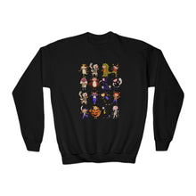 Load image into Gallery viewer, Halloween Characters Youth Crewneck Sweatshirt