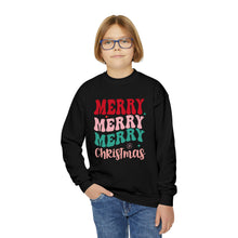 Load image into Gallery viewer, Merry Merry Merry Youth Crewneck Sweatshirt
