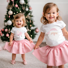 Load image into Gallery viewer, Pink Santa Christmas Kids Holiday T Shirt