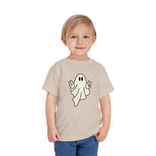Load image into Gallery viewer, Ghost Peace Sign Halloween Shirt, Spooky Kids Shirt, Halloween Toddler T-Shirt, Cute Ghost T-Shirt, Spooky Season Kids Tees