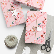 Load image into Gallery viewer, Pink Christmas Gift Wrap Paper
