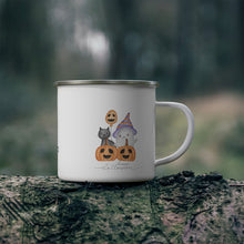 Load image into Gallery viewer, Happy Halloween Cats Halloween Enamel Camping Mug