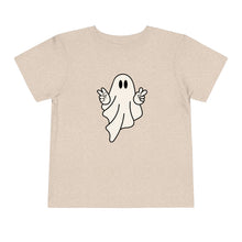 Load image into Gallery viewer, Ghost Peace Sign Halloween Shirt, Spooky Kids Shirt, Halloween Toddler T-Shirt, Cute Ghost T-Shirt, Spooky Season Kids Tees