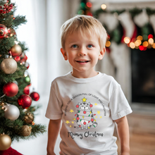 Load image into Gallery viewer, Merry Christmas Festive Cat Christmas Kids Holiday T Shirt
