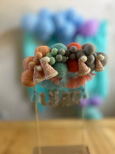 Load image into Gallery viewer, Blue Dog Theme Felt Ball Personalized Wool Ball Cake Topper with Fringe