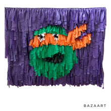Load image into Gallery viewer, Turtle Party Fringe Wall Art  Fringe Backdrop Wall on Plastic Fencing