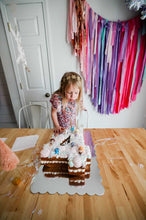 Load image into Gallery viewer, Christmas Tablecloth Fringe Backdrop, Flagtape Backdrop, streamer wall  Fringe Backdrop, Birthday, Party Theme, Customizable