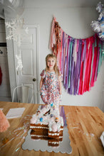 Load image into Gallery viewer, Christmas Tablecloth Fringe Backdrop, Flagtape Backdrop, streamer wall  Fringe Backdrop, Birthday, Party Theme, Customizable