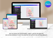 Load image into Gallery viewer, Editable Digital Download: Baby Girl Stork Baby Shower Party Invitation