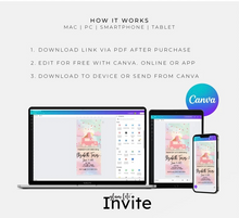 Load image into Gallery viewer, Editable Digital Download: Neon Birthday Invitation