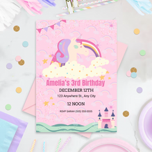 Load image into Gallery viewer, Editable Digital Download: Unicorn Party Invitation