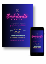 Load image into Gallery viewer, Editable Digital Download: Neon Bachelorette Party Invitation