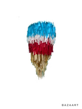 Load image into Gallery viewer, 4th of July Ice Cream Art Fringe Backdrop Wall on Plastic Fencing