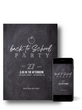 Load image into Gallery viewer, Editable Digital Download: Back To School Party Invitation