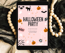 Load image into Gallery viewer, Editable Digital Download: Halloween Pink Party Invitation