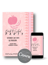 Load image into Gallery viewer, Editable Digital Download: Back To School Pink Apple Party Invitation