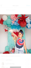 Load image into Gallery viewer, 4th of July Ice Cream Art Fringe Backdrop Wall on Plastic Fencing