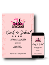 Load image into Gallery viewer, Editable Digital Download: Back To School Pink Party Invitation
