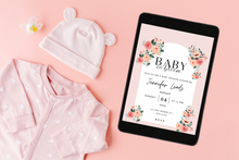 Load image into Gallery viewer, Editable Digital Download: Baby Bloom Baby Shower  Party Invitation