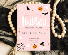 Load image into Gallery viewer, Editable Digital Download: Halloween Pink Party Invitation