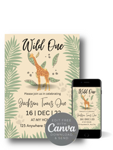 Load image into Gallery viewer, Editable Digital Download: Wild One Party Invitation