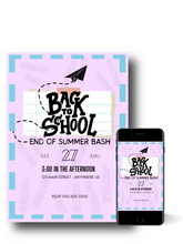 Load image into Gallery viewer, Editable Digital Download: Back To School Bash Invitation