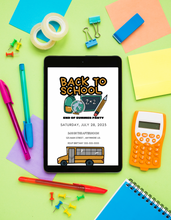 Load image into Gallery viewer, Editable Digital Download: Back to School Party Invitation