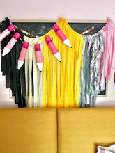 Load image into Gallery viewer, DIY Back to School Pencil Fringe Kit Streamer Backdrop Kit Plastic Fringe Backdrop Pastel Unicorn